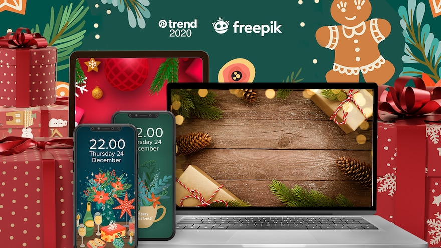 Descubre las nuevas tendencias navideñas de Freepik en Pinterest